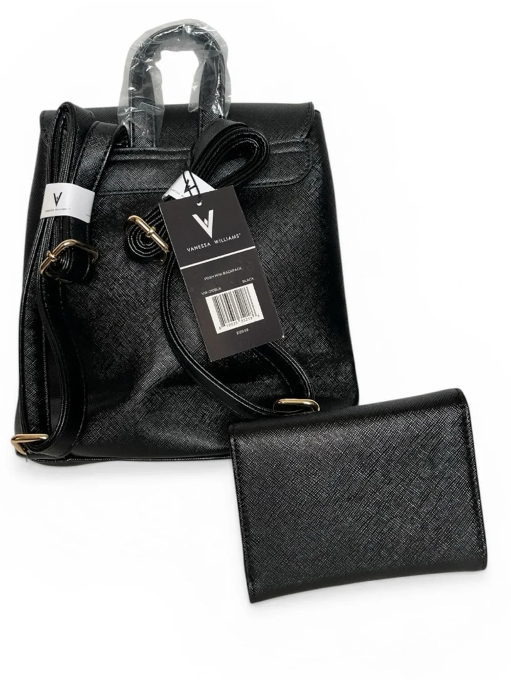 NWT Vanessa Williams Posh Mini Backback and Wallet black - Picture 4 of 10